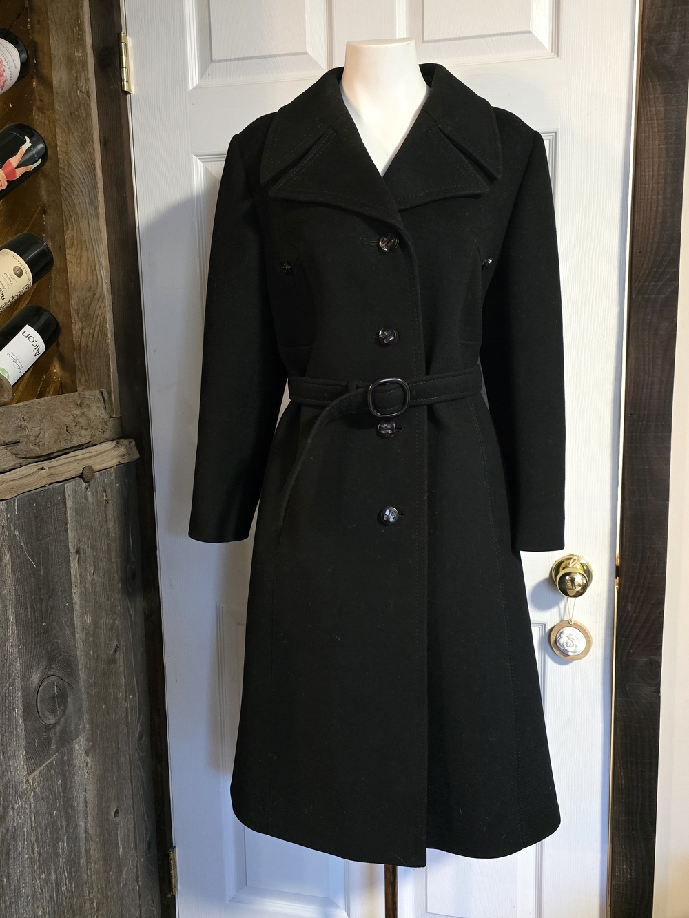 Classic Black Trench Coat with Belt